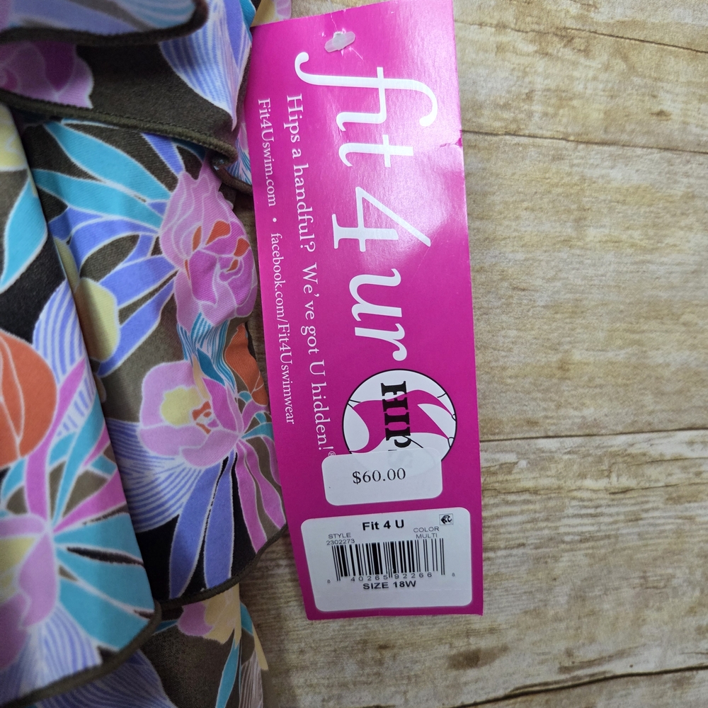 Fit 4 U Short-style One Piece Swimsuit, 18W - Picture 6 of 6